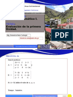 Análisis Matemático I - Evaluación de la primera Unidad