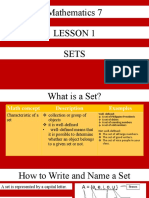 Mathematics 7 Lesson 1 Sets