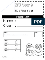 PBD Final Year Vocabulary Review