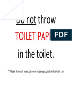 Don't flush toilet paper