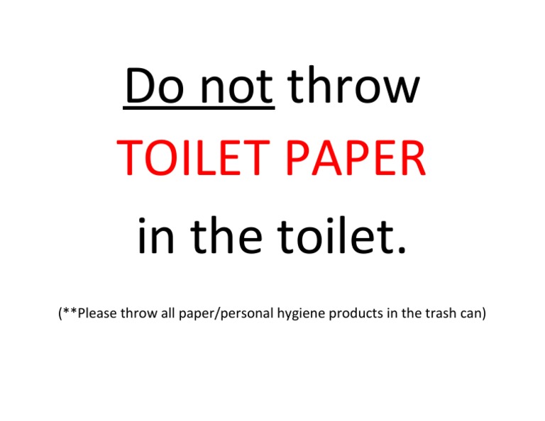 Do Not Throw TOILET PAPER PDF
