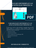 VARIABLES QUE DETERMINAN LAS APLICACIONES ELECTROLÍTICAS