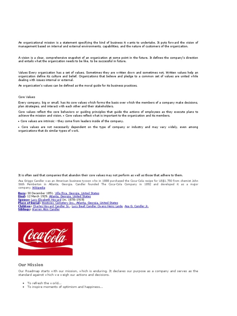 Vision Mission Values Download Free Pdf Motivation Motivational