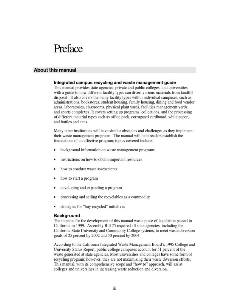 Preface: About This Manual | PDF | Reuse | Waste Management