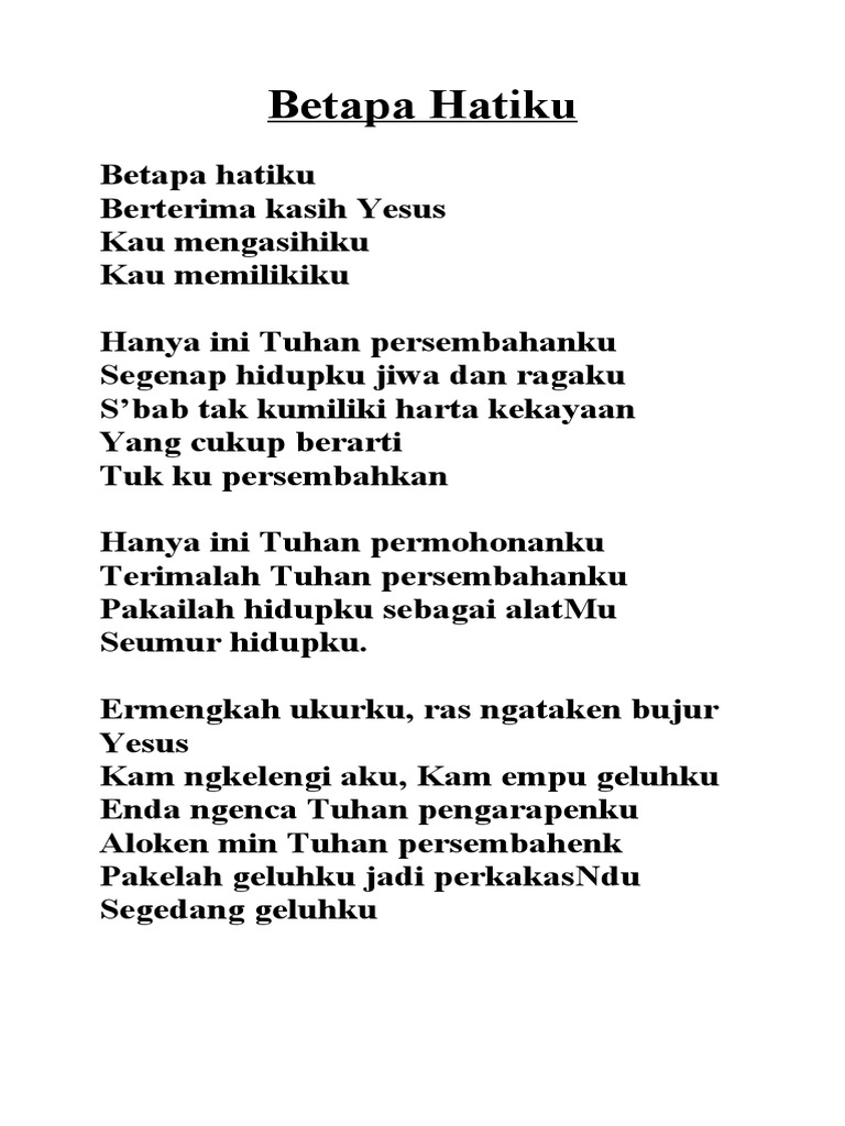 Lirik Lagu Rohani 
