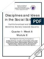 Disciplines and Ideas in The Social Sciences: Quarter 1-Week 8