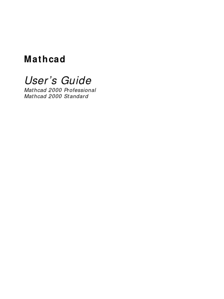 Mathcad User Guide PDF