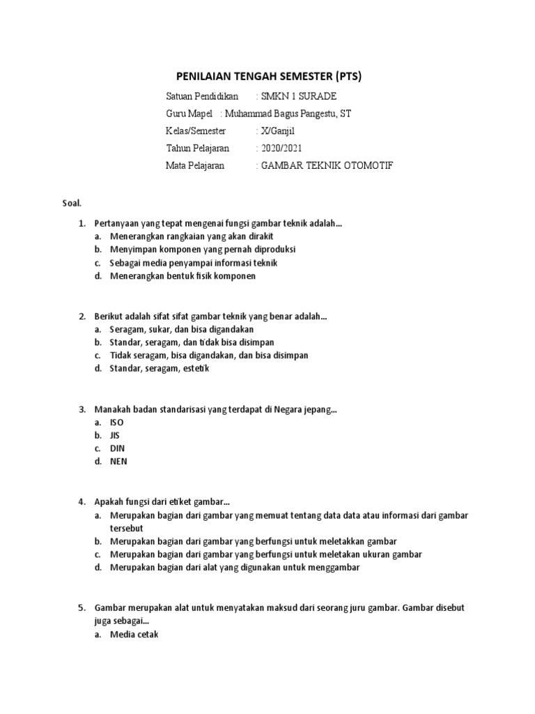 Pts Gambar Teknik Pdf