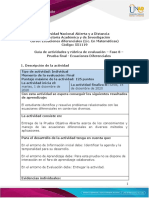 Guía de Actividades y Rúbrica de Evaluación - Fase 8 - Prueba Final - Ecuaciones Diferenciales