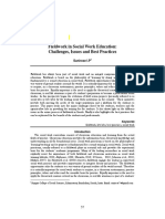 Fieldwork in Social Work Education: Challenges, Issues and Best Practices