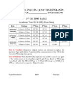 2nd CIE Time Table Format