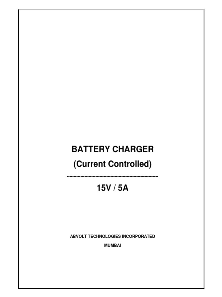 15V 5A Battery Charger Manual | PDF | Battery Charger | Rechargeable ...