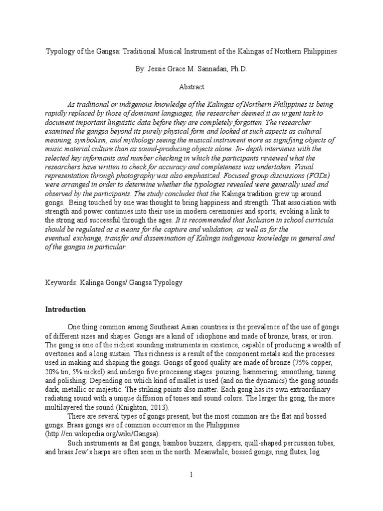 GANGSA | PDF | Material Culture | Musical Instruments