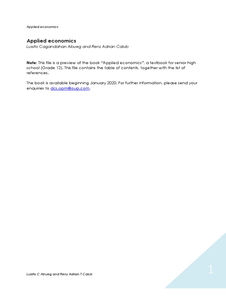PreviewfileforresearchgateGrade12app Econ | PDF | Supply And Demand ...