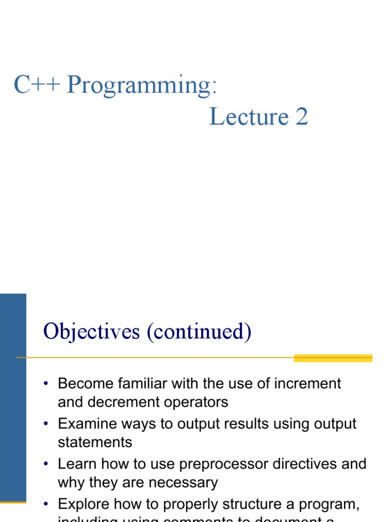 C++ Programming Part 1-Lecture 11 PDF | PDF | C++ | Bracket