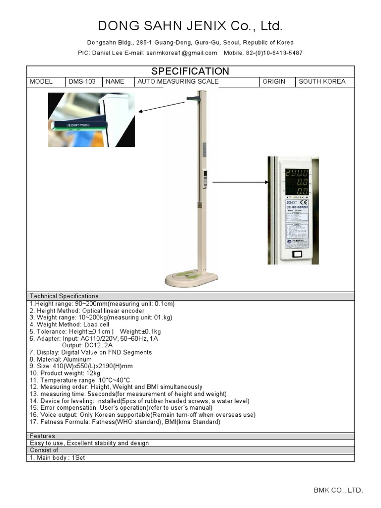 Jenix DMS-103 Auto Measuring Scale | PDF