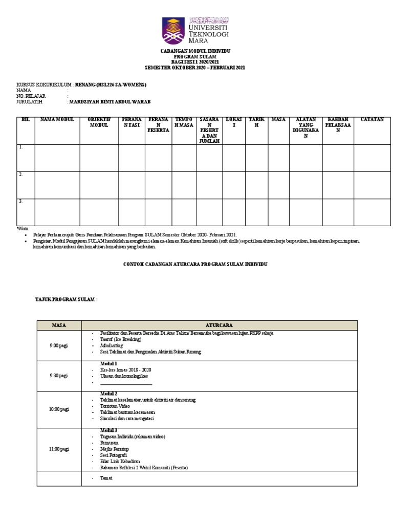 Borang Cadangan Modul Individu Program Sulam Hsl226 1 Copy