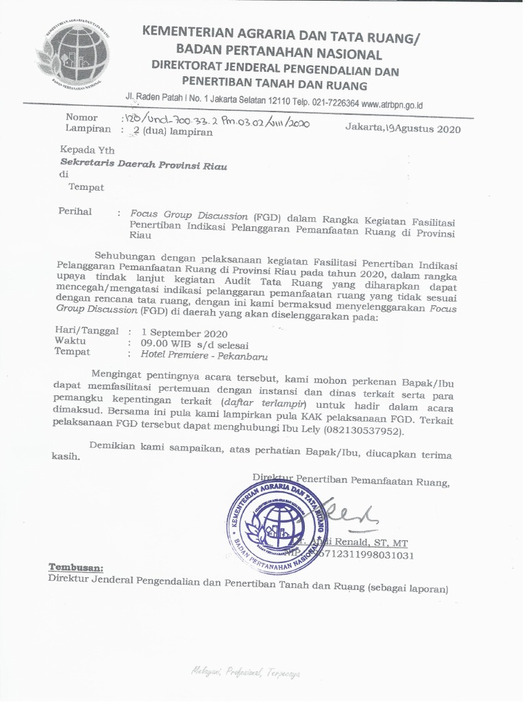 Undangan FGD-1 Provinsi Riau | PDF
