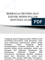 Berbagai Metoda Dan Teknik MSDM Dalam Konteks Global