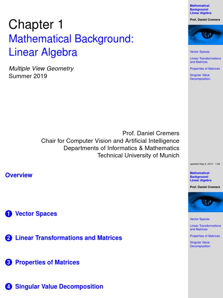Multi View Geometry 1 | PDF | Eigenvalues And Eigenvectors | Linear Map