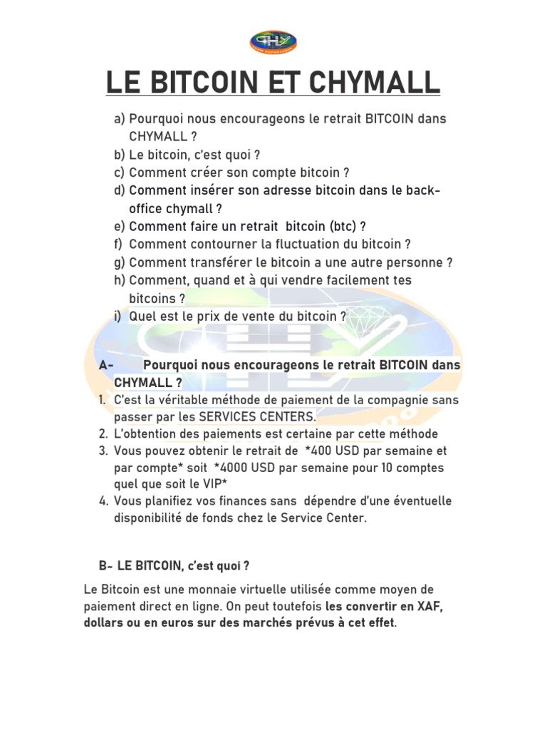 Bitcoin Et Chymall | PDF | Bitcoin | Technologie financière