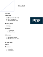 Class XI (NEW) Syllabus 3rd August