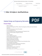 Detailed Design and Engineering Deliverable List (Sample) - The Project Definition