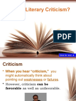 What Is Literary Criticism?: Click For Next