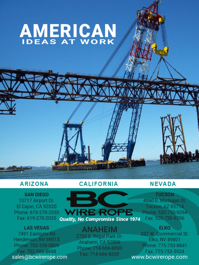 BC Wire Rope 2017 Product Catalog Full PDF PDF Rope Anchor