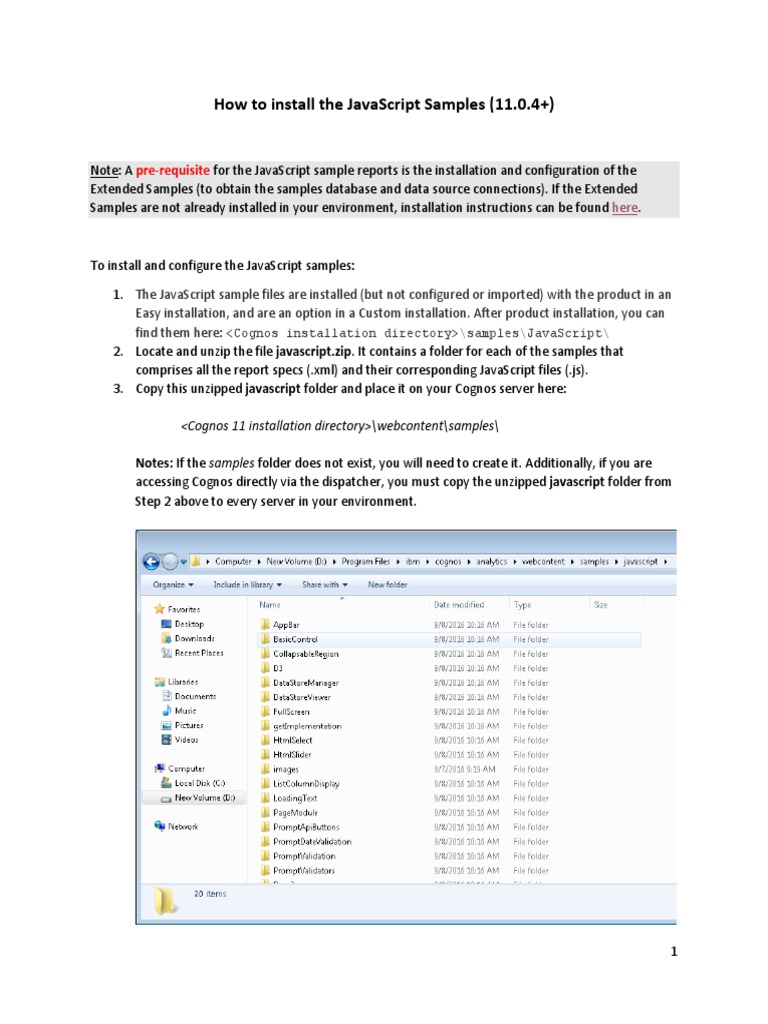 JavaScript - Setup - Instructions-How To Install Javascript Samples PDF ...
