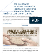 FAO y CEPAL presentan recomendaciones para evitar que la pandemia se convierta en una crisis alimentaria en América Latina y el Caribe _ Noticias _ Comisión Económica para América Latina y el Caribe