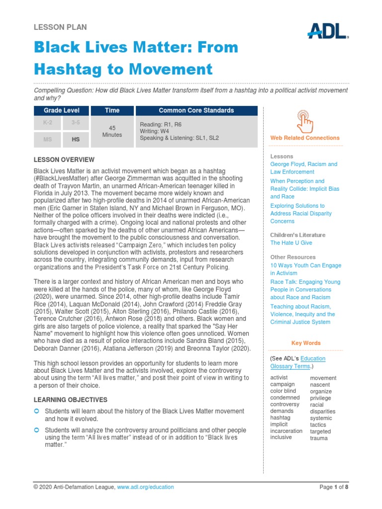 Black Lives Matter From Hashtag To Movement PDF | PDF | Black Lives ...