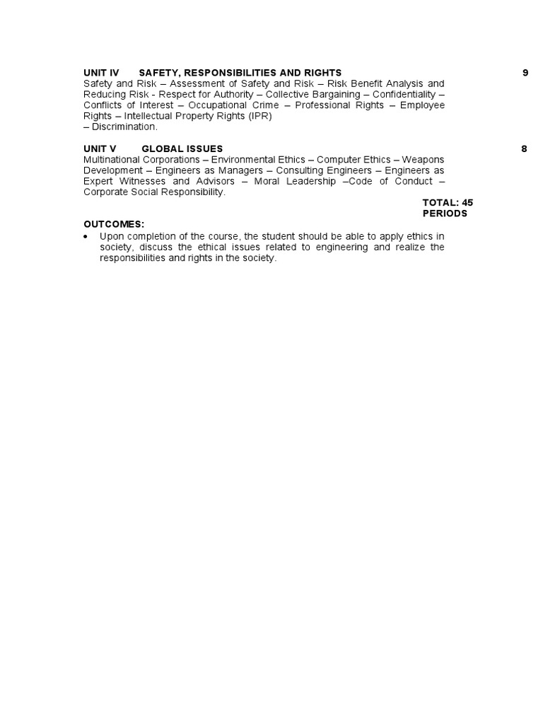 Ethics and Responsibilities in Engineering | PDF
