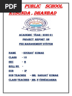 Dav Public School Kusunda, Dhanbad: ACADEMIC YEAR: 2020-21 Project Report On Fee Management System