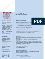 Linda Mutiara: Working Experience