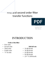 First and Second Order Filter Transfer Functions