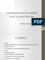 Antreprenoriatul În Mediul Rural La Genul Feminin