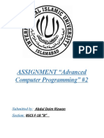 ASSIGNMENT "Advanced Computer Programming" #2: Submitted By: Section