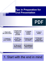 Tips in Preparation For Oral Presentation