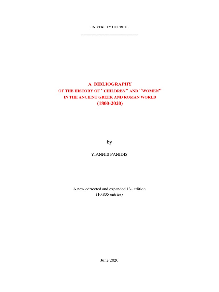 A Bibliography Of The History Of Childre Pdf Pompeii Classics