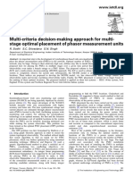 Multi-Criteria Decision-Making Approach For Multi-Stage Optimal Placement of Phasor Measurement Units