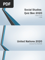 Social Studies Quiz Bee 2020: October 30, 2020 1:00 PM