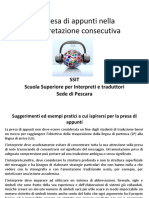 La Presa Di Appunti Nella Interpretazione Consecutiva SSIT PE PDF