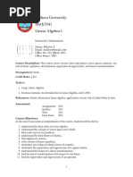 Linear Algebra I Syllabus