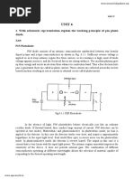 Unit 6: 1. With Schematic Representation Explain The Working Principle of Pin Photo Diode. Ans