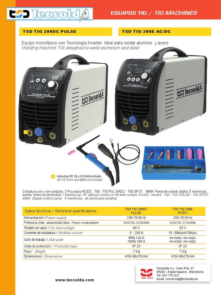 P20 - Tig200 DC - 200e Ac DC PDF | PDF | Materiales | Elementos químicos