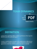 Team Dynamics: BY . Anoop Reddy Sai Vinay Prasad Tarak Chandra Vijay S Patil