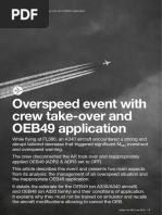 Overspeed event with crew take-over and OEB49 application
