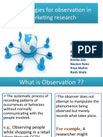 Technologies For Observation in Marketing Research