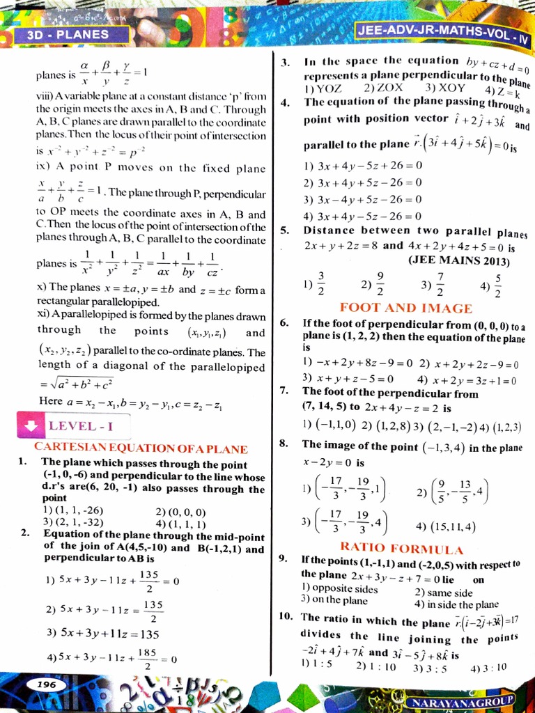 Planes Lv 1 To 4 Pdf Plane Geometry Perpendicular